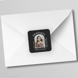 クラスのミニマルシンプル主義の卒業写真 スクエアシール