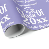 クラスの任意の年のカスタム色と文字ギフト紙 ラッピングペーパー (ロールコーナー)