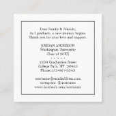クラスの卒業の挿入物の発表のエンクロージャ コーリングカード (裏面)