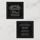 クラスの卒業の挿入物の発表のモダンのコラム コーリングカード (正面/裏面)