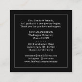 クラスの卒業の挿入物の発表のモダンのコラム コーリングカード (裏面)