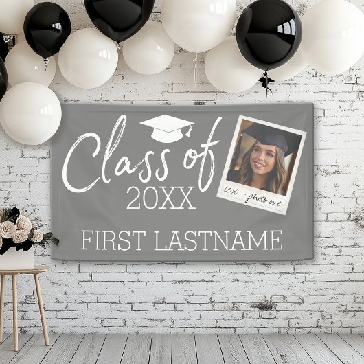 クラスの卒業式広場の写真コラージュ 横断幕