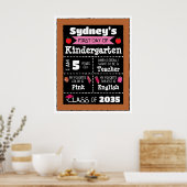 クラスの最初の日シンボルや象徴学生アート – ピンク ポスター (キッチン)