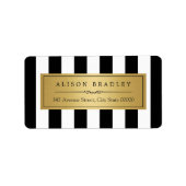 クラスの白黒ストライプはっきりした金ゴールドラベル ラベル (正面)