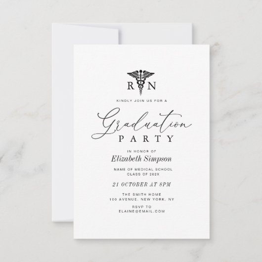 クラスの看護卒業発表 サンキューカード (裏面)