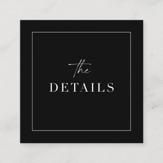 クラスの結婚詳細エンクロージャスキャンQRコードカード スクエア名刺 (正面)