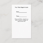 クラスの美容師クライアントアポイントメントカード 名刺 (裏面)