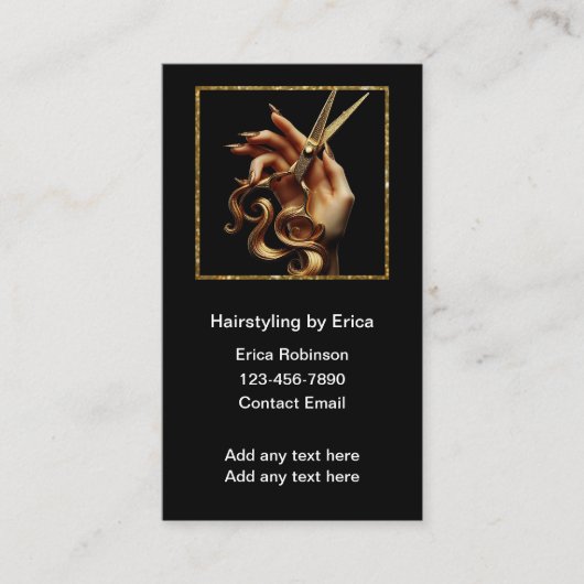 クラスの美容師クライアントアポイントメントカード 名刺 (正面)