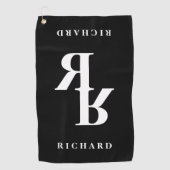 クラスの複数名イニシャルのモノグラムテンプレート ゴルフタオル (正面)