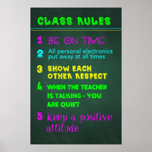 クラスの規則 ポスター (正面)