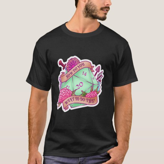クラスの調整サイコロダンジョン遊ロールのゲームのマス Tシャツ (正面)