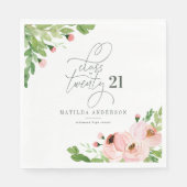 クラスの赤面フローラ水の色の卒業 スタンダードランチョンナプキン (正面)