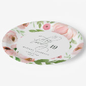 クラスの赤面フローラ水の色の卒業 ペーパープレート (アングル)