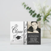 クラスの2012写真招待ブラック インビテーションポストカード (スタンド正面)