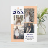 クラスの2023の4つの写真桃、海軍卒業 案内状 (スタンド正面)