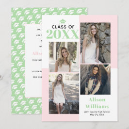 クラスの2023 4枚の写真赤面、ミント卒業 案内状