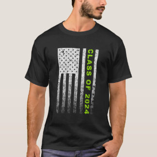 クラスの2024ヴィンテージ米国国旗シニアー Tシャツ