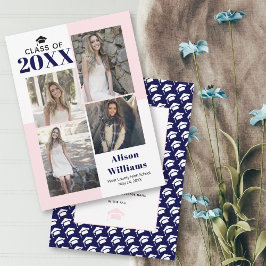 クラスの2025の4つの写真赤面、海軍卒業 案内状