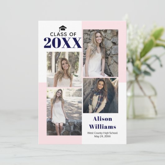 クラスの2025の4つの写真赤面、海軍卒業 案内状 (スタンド正面)