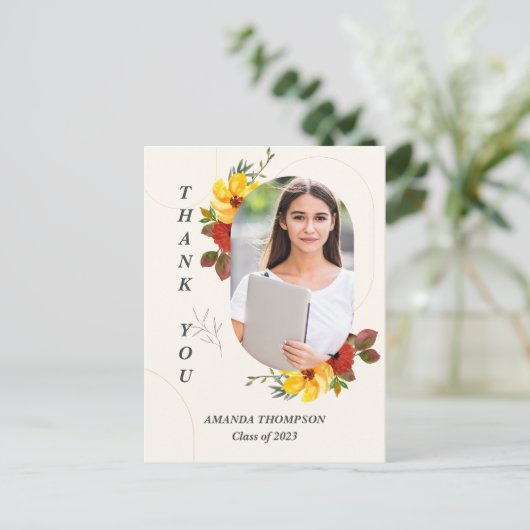 クラスの2025フローラ写真卒業 ポストカード (スタンド正面)