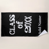 クラスはのカスタマイズ年の卒業を書き入れます ビーチタオル (正面)