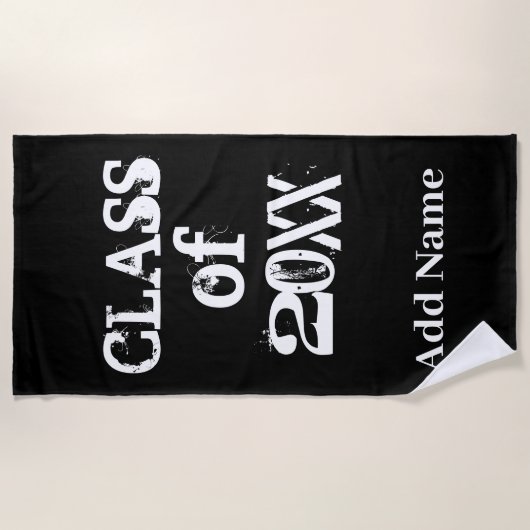 クラスはのカスタマイズ年の卒業を書き入れます ビーチタオル (正面)