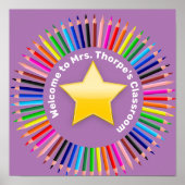 クラスへようこそパーソナライズされた ポスター (正面)