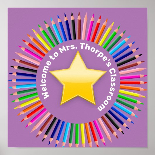 クラスへようこそパーソナライズされた ポスター (正面)