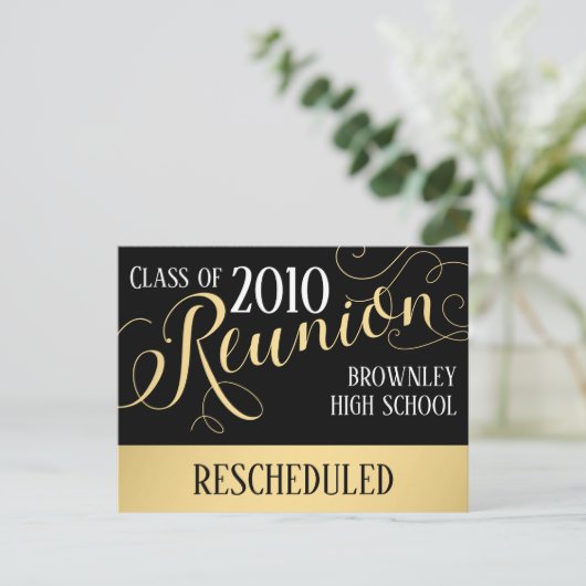 クラスまたは学校懇親会の再計画 ポストカード (スタンド正面)