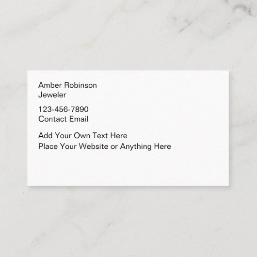 クラスアンバージュエリーフェイクジェムストーンルック 名刺 (裏面)