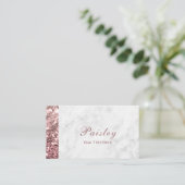 クラスイエレガントバラ金ゴールドグリッターオンマーブルデザイン 名刺 (スタンド正面)