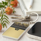 クラスイエレガントリッシュシャムロフェイクック、金ゴールド紙吹雪 キーホルダー (正面右)