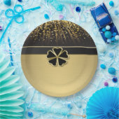 クラスイエレガントリッシュシャムロフェイクック、金ゴールド紙吹雪 ペーパープレート (パーティー)