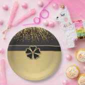 クラスイエレガントリッシュシャムロフェイクック、金ゴールド紙吹雪 ペーパープレート (パーティー)