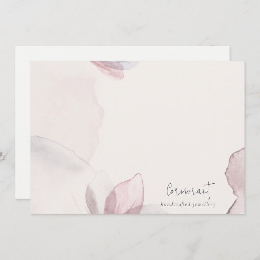 クラスイエレガント抽象芸術赤面水彩フローラ ノートカード (正面/裏面)