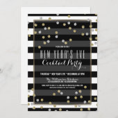 クラスイストライプのニューイヤーズイブパーティの招待状 招待状 (正面/裏面)