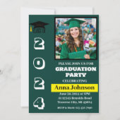 クラスイヤーグリーンの卒業パーティー招待状 招待状 (正面)