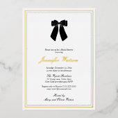 クラスイ白黒金ゴールドオールドマネーブライダルシャワー 箔招待状 (正面)