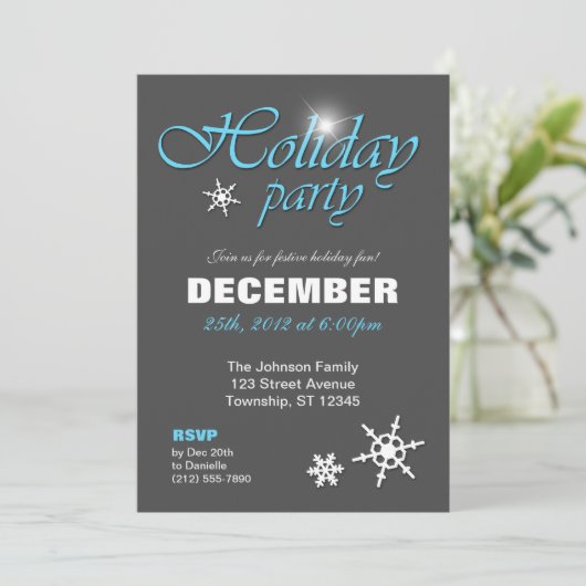 クラスウィンターウィズブルーホリデーパーティー招待状 招待状 (スタンド正面)