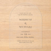 クラスウモダンエディング日付を保存 アクリル招待状 (正面)