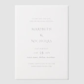 クラスウモダンエディング日付を保存 ベラム紙招待状 (正面)