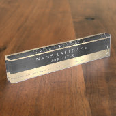 クラスエグゼクティブブラック金ゴールドプロフェッショナル デスクネームプレート (側面)