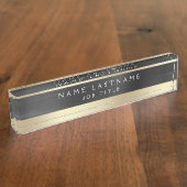 クラスエグゼクティブブラック金ゴールドプロフェッショナル デスクネームプレート (側面)