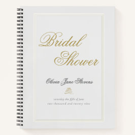 クラスエレガントアイボリーフレームブライダルシャワーギフトリスト ノートブック