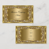 クラスエレガント金ゴールドフレームフェイクグリッター 名刺 (正面/裏面)