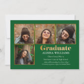 クラスエレガント金ゴールド文字院卒業4写真アナウンス 案内状 (正面)