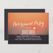 クラスオレンジサンセットスカイライン退職パーティー 招待状 (正面/裏面)