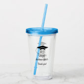 クラスカスタムオブYear-Name-Phrase – 黒 アクリルタンブラー (裏面)