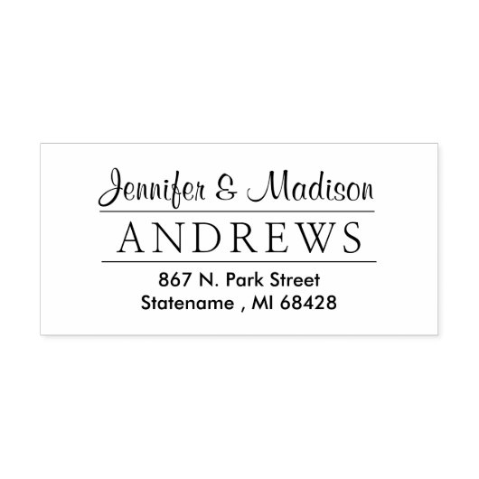 クラスカップルエレガントモノグラム差出人住所自己 セルフインキングスタンプ (デザイン)