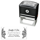 クラスカップルエレガントモノグラム差出人住所 セルフインキングスタンプ (インサイチュ)